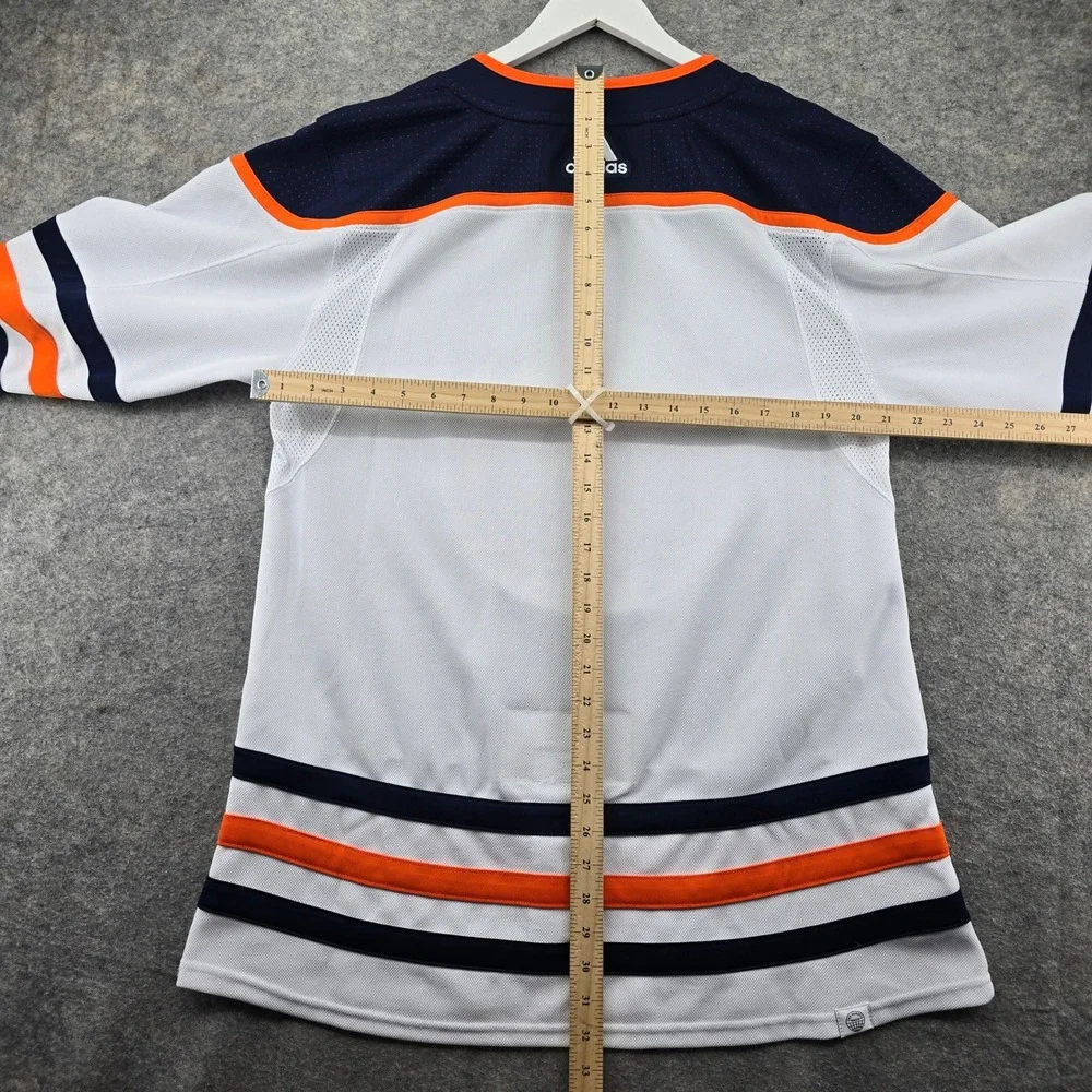 Adidas Edmonton Oilers NHL Jersey Mens 52 White Primegreen Hockey Fight Strap